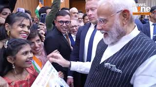 PM Modi's Poland visit | Indian Diaspora Welcomes PM Narendra Modi at Hotel in Warsaw | News9