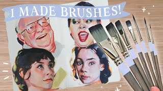 Painting Better Gouache Portraits + I made Brushes!