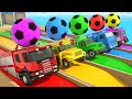 Finger Family Songs - Color the soccer balls and the school bus - Baby Nursery Rhymes & Kids Songs