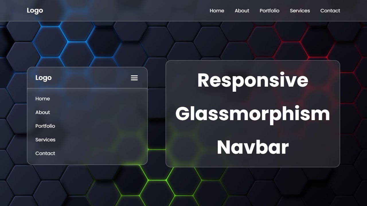 Responsive Glassmorphism Navbar CSS - YouTube