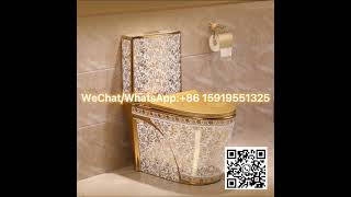 Hot sale golden toilet, European design bathroom ceramic gold plating toilet commode,wc gold toilet.