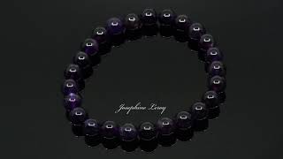 Josephine Leroy Amethyst 8mm Perlen Armband 18cm lang