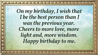 Birthday Wishes To My Self