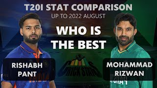 Rishabh Pant vs Mohammad Rizwan T20I Stat Comparison Up to 2022 August- Crick Stats Episode 98