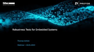 Hitex Webinar with PROTOS: Robustness Tests for Embedded Systems