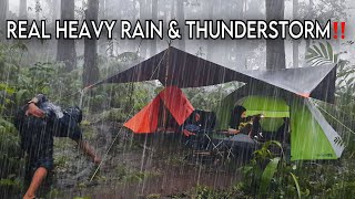 ⚡️NOT SOLO CAMPING • THE MOST TERRIBLE HEAVY RAIN WITH THUNDERSTORM WE HAVE EVER ENCOUNTERED‼️