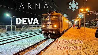 Scurtă activitate feroviară în gara Deva (iarna)