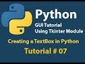 Python GUI: How to create TextBox in Python using Tkinter tutorial# 7