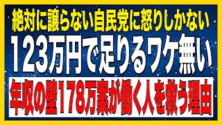 【怒りの声続出】123万円じゃ足りない！年収の壁178万案が働く人を救う理由（AI解説＋口コミ）