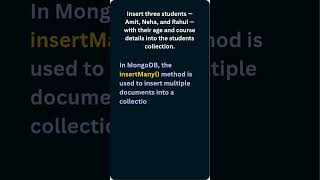 MongoDB insertMany() Example | Insert Multiple Documents | MongoDB Beginner Tutorial #youtubeshorts