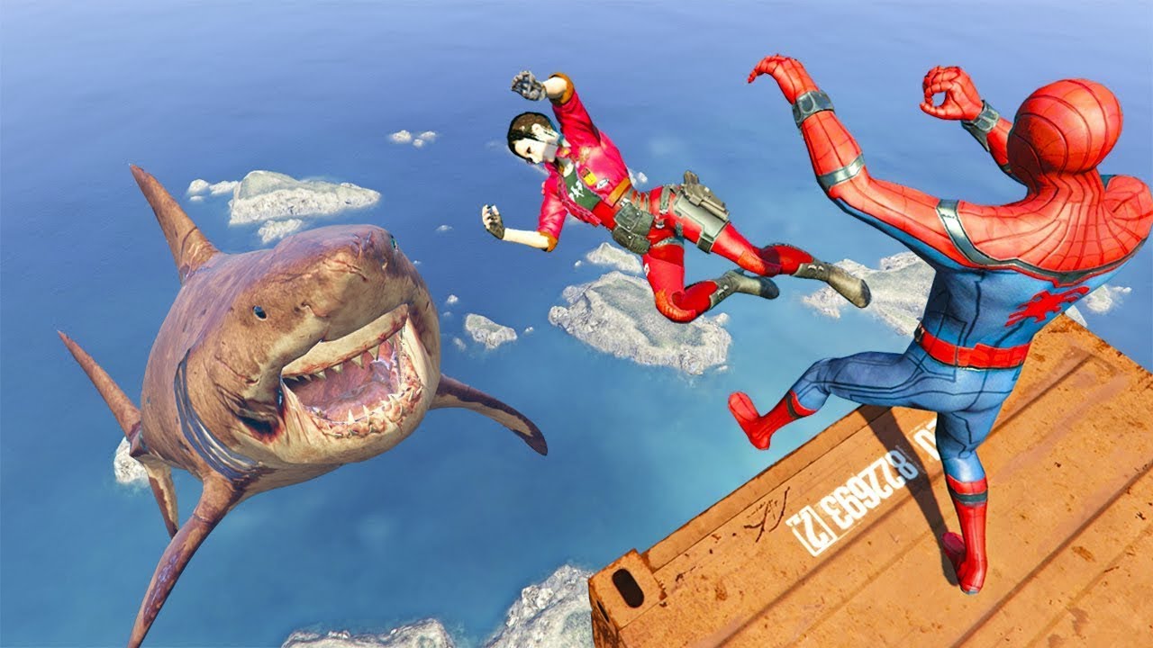 Gta 5 Water Ragdolls Spiderman Jumps Fails Ep 96 Funny Moments