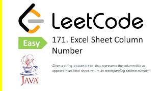 LeetCode Problem: 171. Excel Sheet Column Number | Java Solution