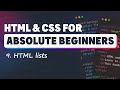 HTML & CSS for Absolute Beginners: HTML Lists (ol and ul)