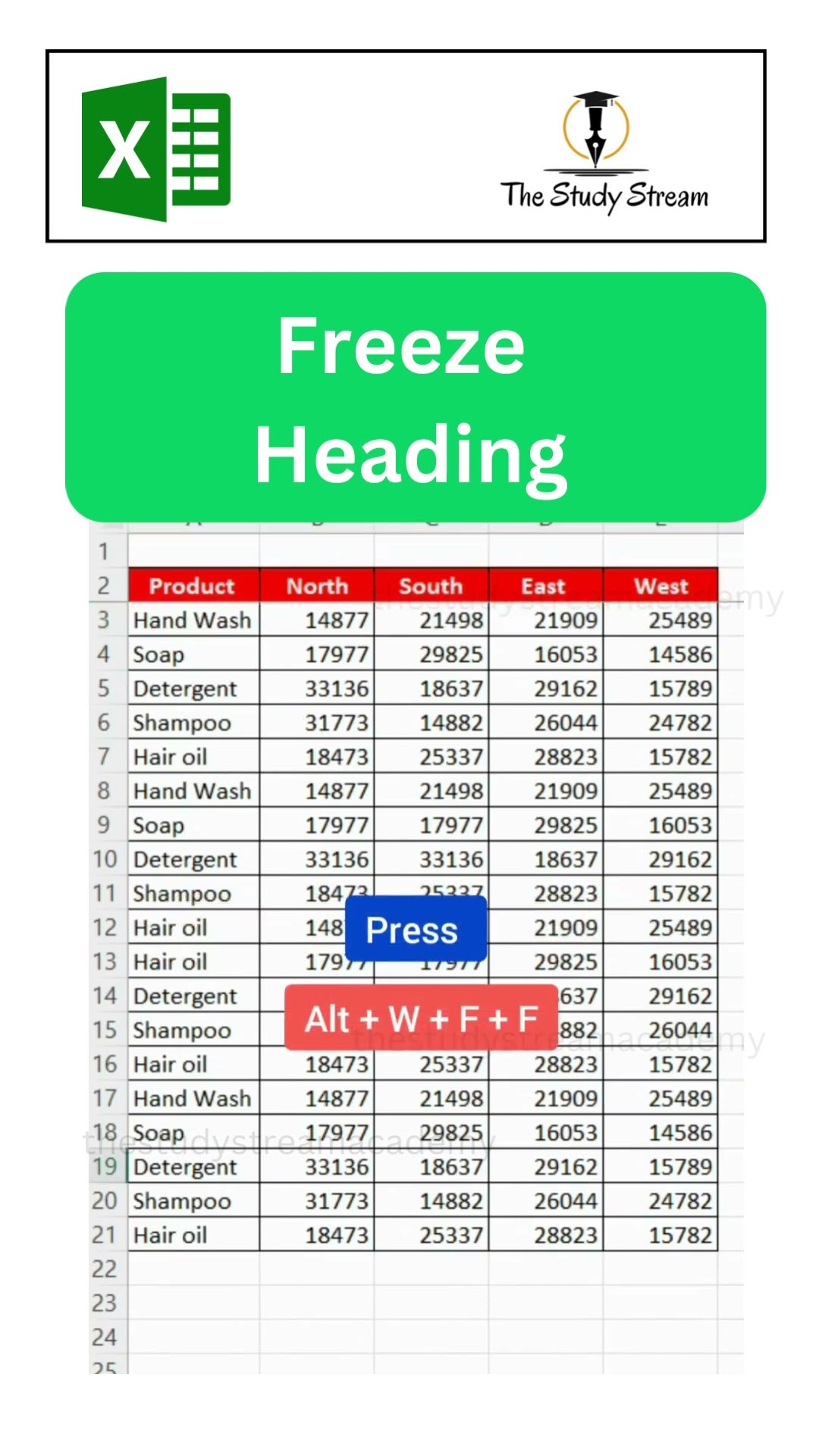 How to freeze row in Excel II Freeze option in Excel # #excel #exceltutorial #shortsvideo