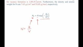 Materials science vacancies example problem