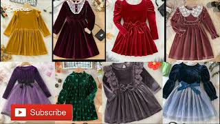 winter dress design for baby girl/velvet dress design/designer dress design/party wear dress design