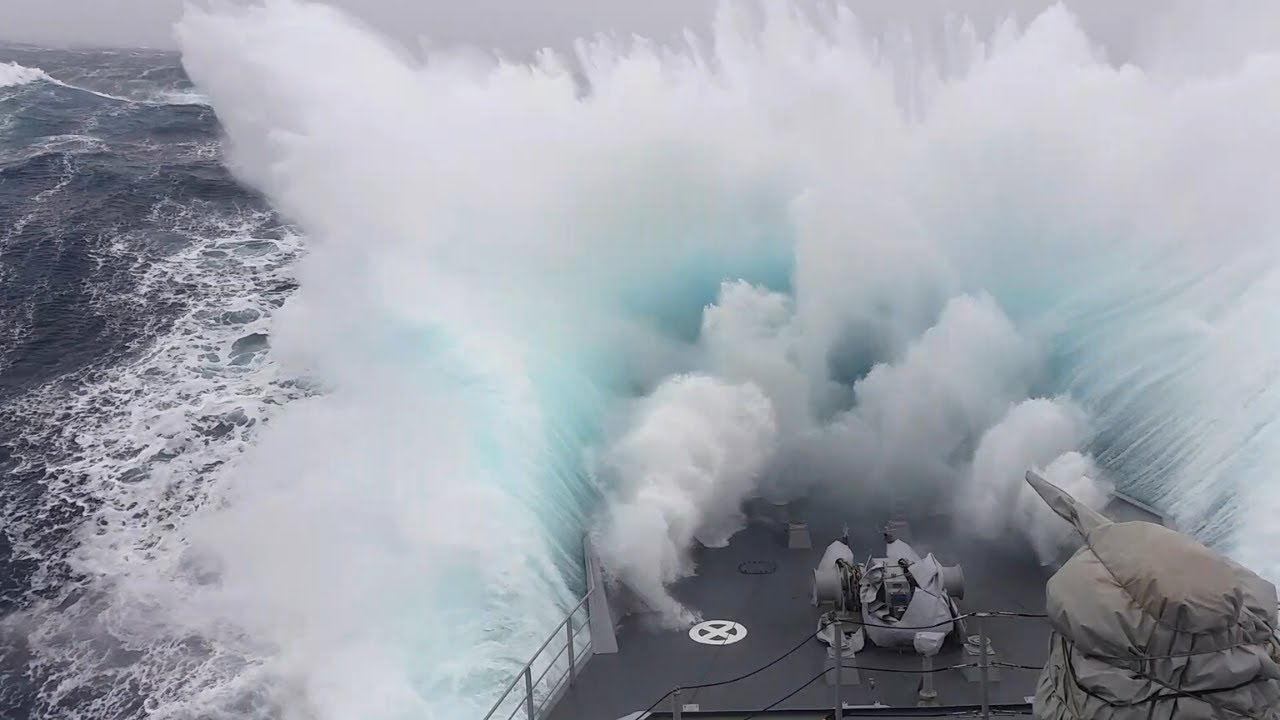 Nature Begs Vengeance On Account Of Men: Navy Warship Hit By A Massive Wave