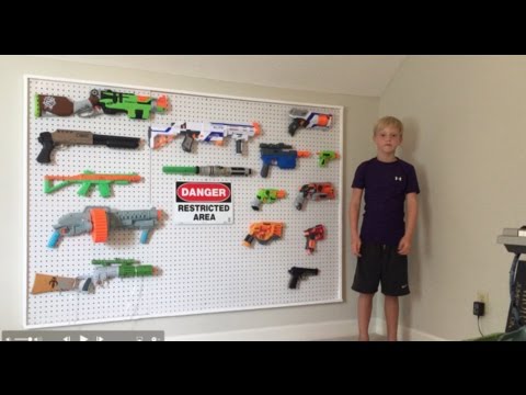 Nerf Gun Storage on Pegboard DIY Nerf Gun Storage on Pegboard DIY