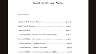 Spanish Girl (YA) Case - Analysis