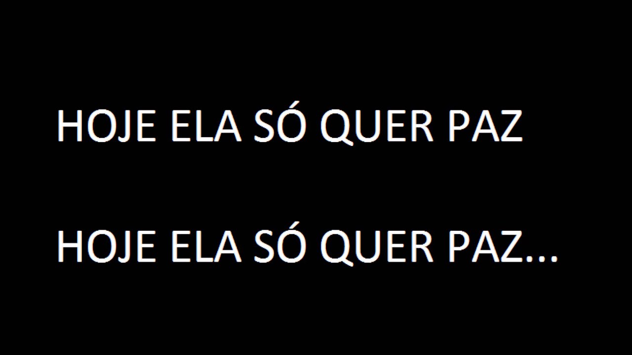 Ela Só Quer Paz- Projota (LETRA) - YouTube