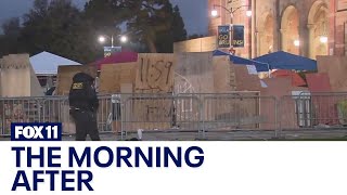 The morning after violence erupted at UCLA