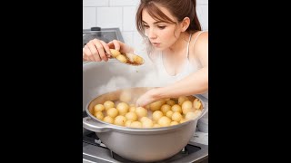 Story in a song | Be stronger with hardship |  Eggs and potatoes hot water challenge.