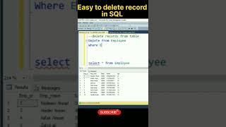 Delete Record From Table #sql #sqlserver #shorts #shortsvideo #shortsfeed