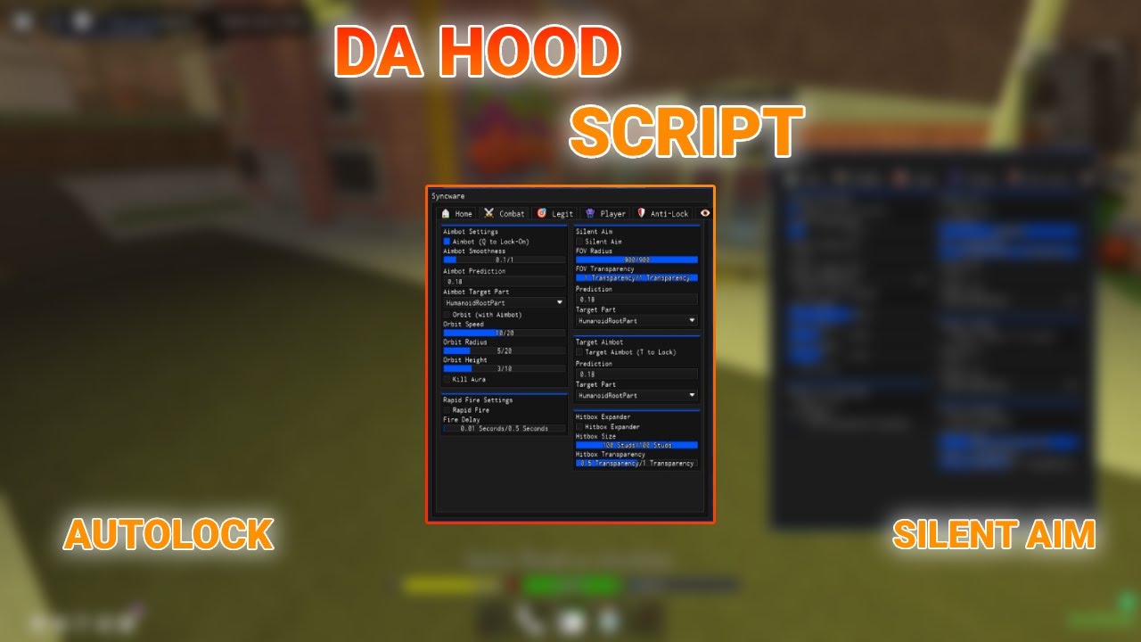 Op тнр Da Hood Script тнр Auto Lock Silent Aim Kill Aura Youtube