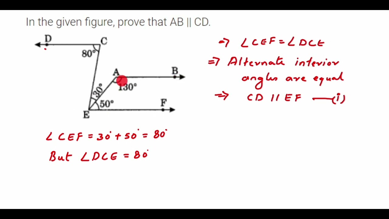 In The Given Figure, Prove That AB || CD.// Lines And Angles Class 7 ...