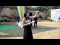 emcee dhaarna hosting a corporate sports event.