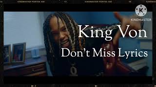 King Von - Don't Miss Lyrics