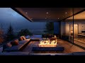 ⚡Luxury Apartment On Rainy Night | Fireplace, Night Heavy Rain and Distant Thunder for Sleep, Study