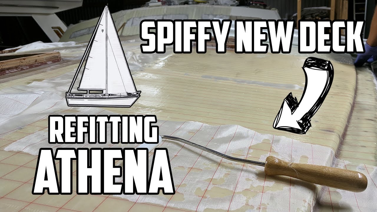 Sail Life First Layer Of Fiberglass On The New Deck Core Diy