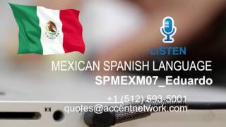 Mexican Spanish Voiceover Talent - SPMEXM07 Eduardo