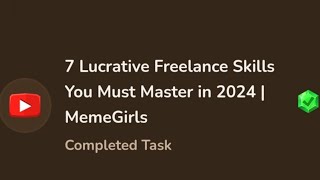 7 LUCRATIVE FREELANCE SKILLS YOU MUST MASTER IN 2024 | MEMEGIRLS code