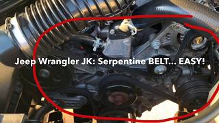 How to #Jeep #Wrangler: #Serpentine #Belt DIY 3.8 V6