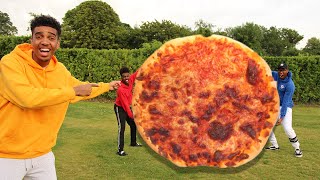 Who Can Make The BIGGEST FOOD Challenge (GIANT PIZZA)