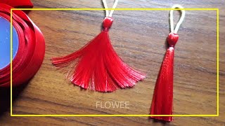 RIBBON TASSEL : how to make PERFECT tassel from satin ribbon | EASY