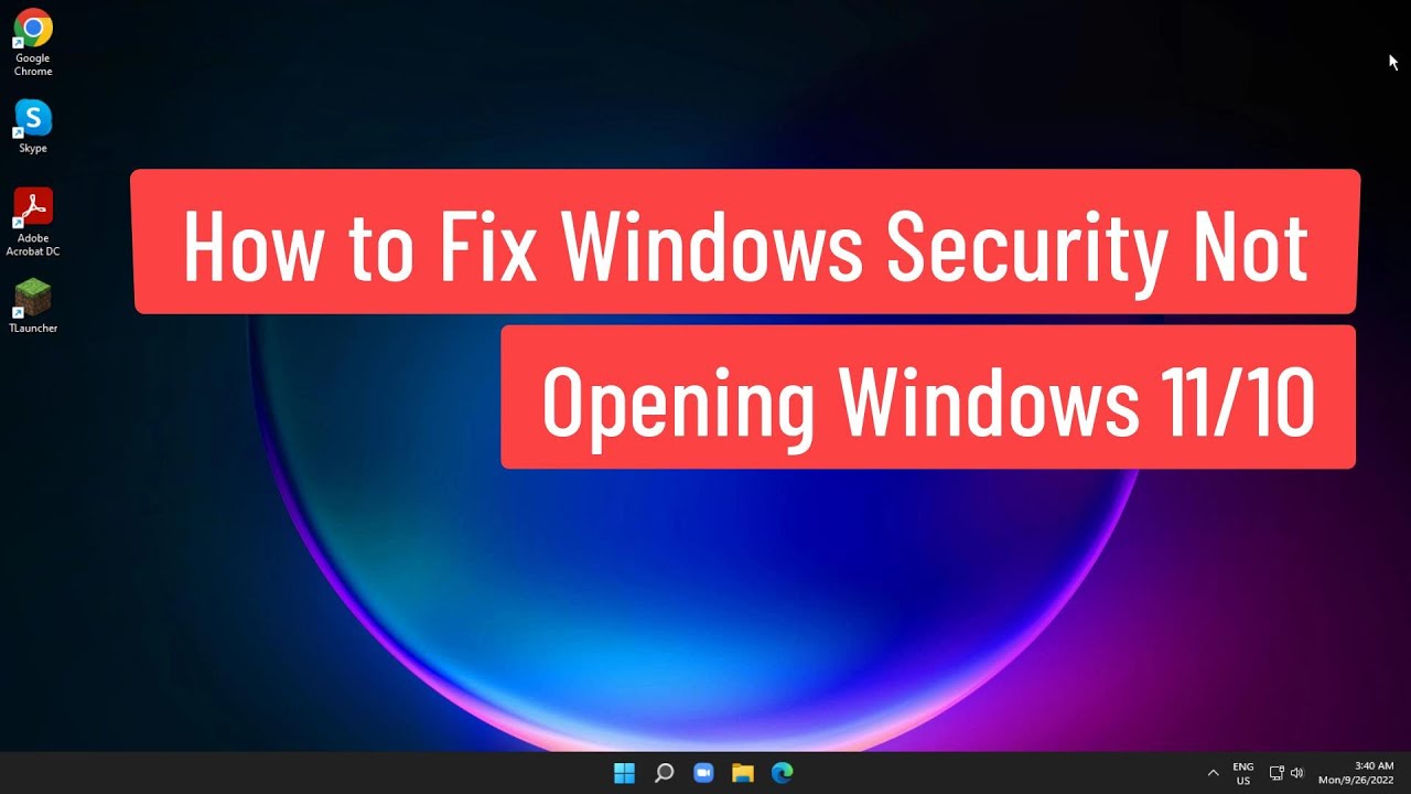 How To Fix Windows Security Not Opening Windows 11/10 - YouTube