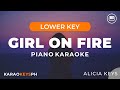 Girl On Fire - Alicia Keys (Lower Key - Piano Karaoke)