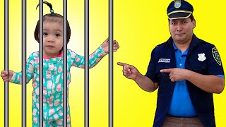 Baby Maddie Plays Cop Police Jail Story for Kids | Children Following Rules Funny Video