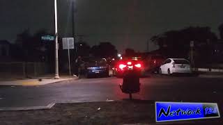 Car trying to run woman over during apparent drunk fight - Los Angeles, CA