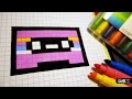 Handmade Pixel Art - How To Draw a Kawaii Cassette #pixelart