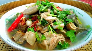 วิธีทำต้มแซ่บเครื่องในหมู (สูตรเด็ดไม่มีกลิ่น เครื่องจัดเต็ม) แซ่บแบบบ้านๆ สไตล์ | ครัวบ้านๆ Channel