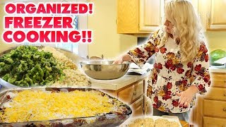 45 ORGANIZED LARGE FAMILY FREEZER MEALS IN 7 HOURS! Freezer Cooking Day // Jamerrill Stewart