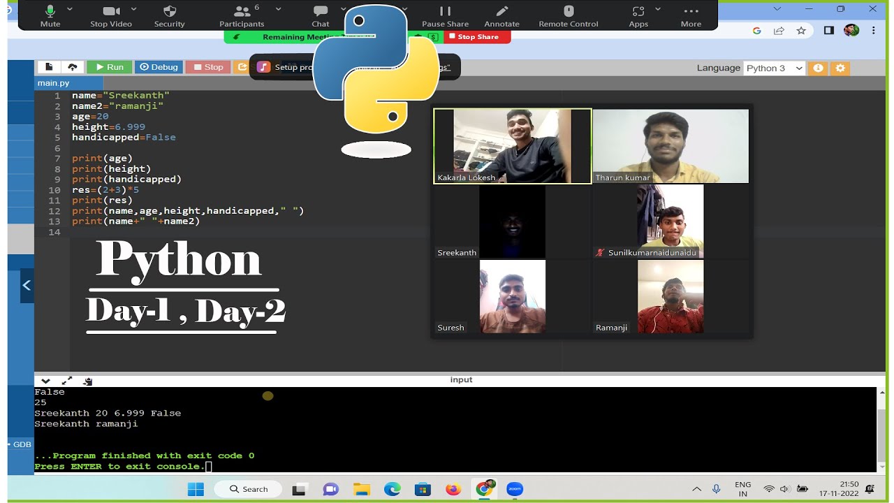 Python Journey Day 1 And Day 2 Youtube
