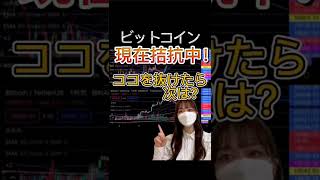 【BTC】ビットコイン拮抗中！短期足チャート分析 値動き予想 ココを抜けるか？一旦上昇しダブルトップ形成して〇〇ドルを目指すか?