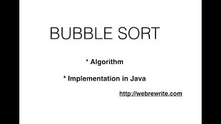 Bubble Sort Algorithm and It's Program in Java