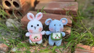 Crochet Elephant & Rabbit Mini | Hướng Dẫn Móc Cinnamoroll & Hello Kitty | #animals #tutorial