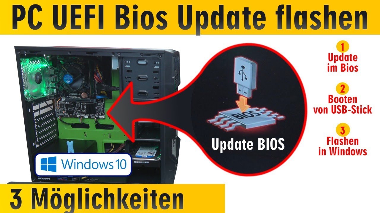 PC Bios Update Flash - UEFI Mainboard Aktualisieren | Brennen Windows ...